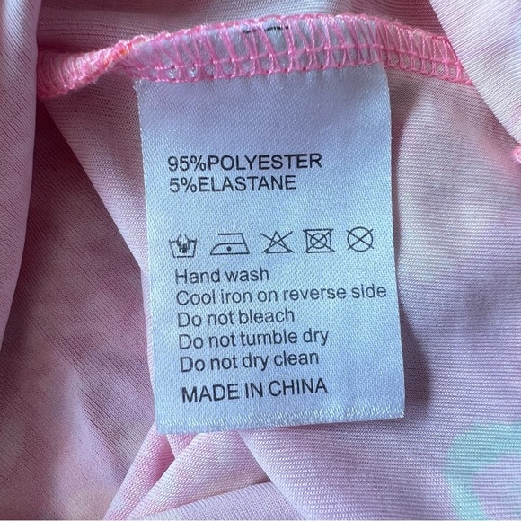 ELSIE & FRED Pink Orange Retro Hippie Disco Floral Bellbottom Flare Pants S - Picture 8 of 11